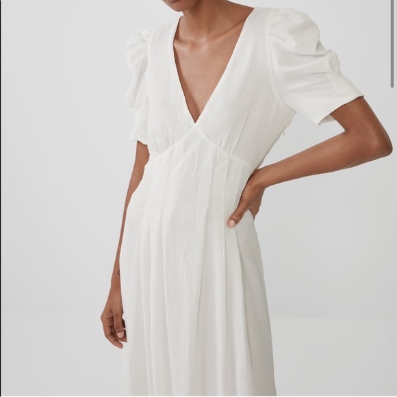 ❌SOLD❌ NWT Zara Textured Midi Dress White - Picture 5 of 9